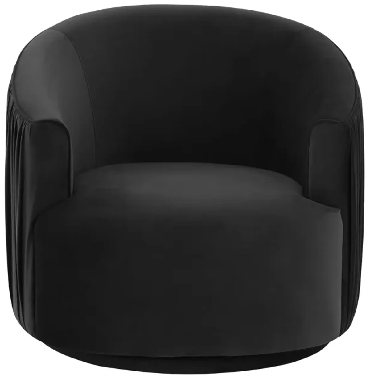 London Black Pleated Swivel Chair