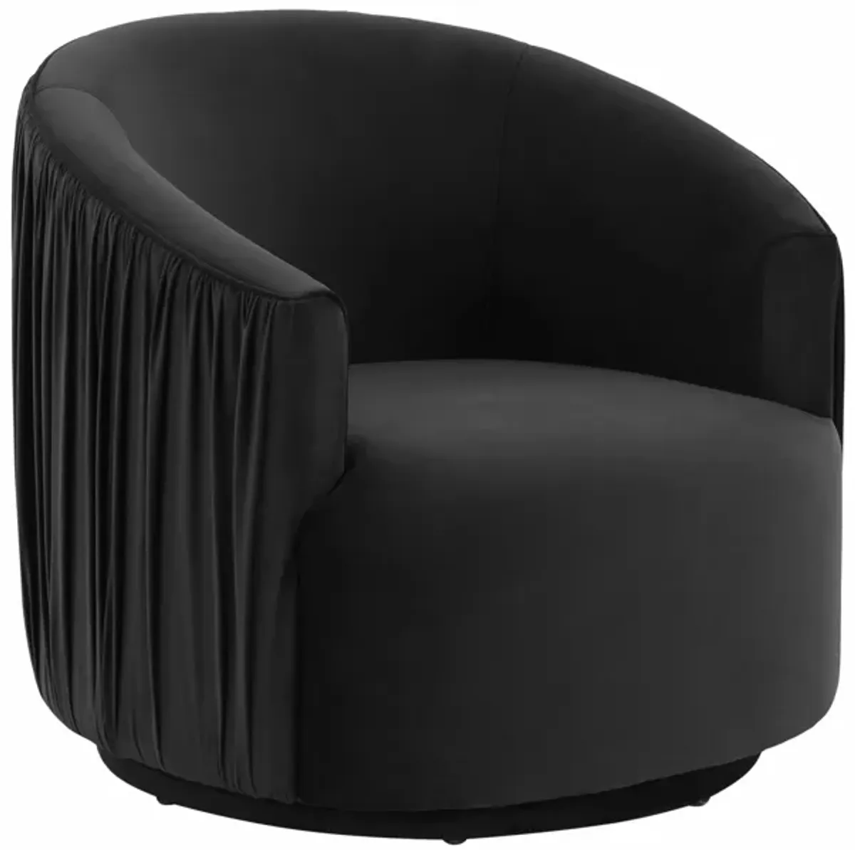 London Black Pleated Swivel Chair