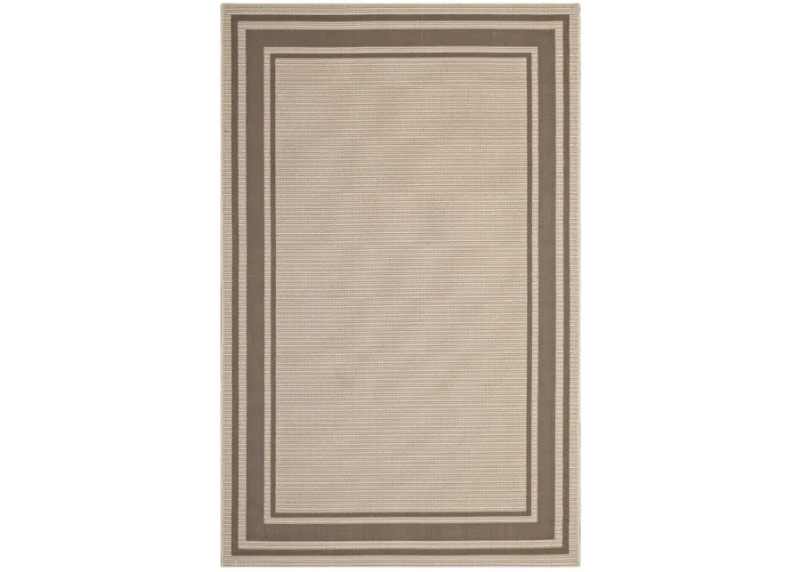 Rim Solid Border 8x10 Indoor and Outdoor Area Rug