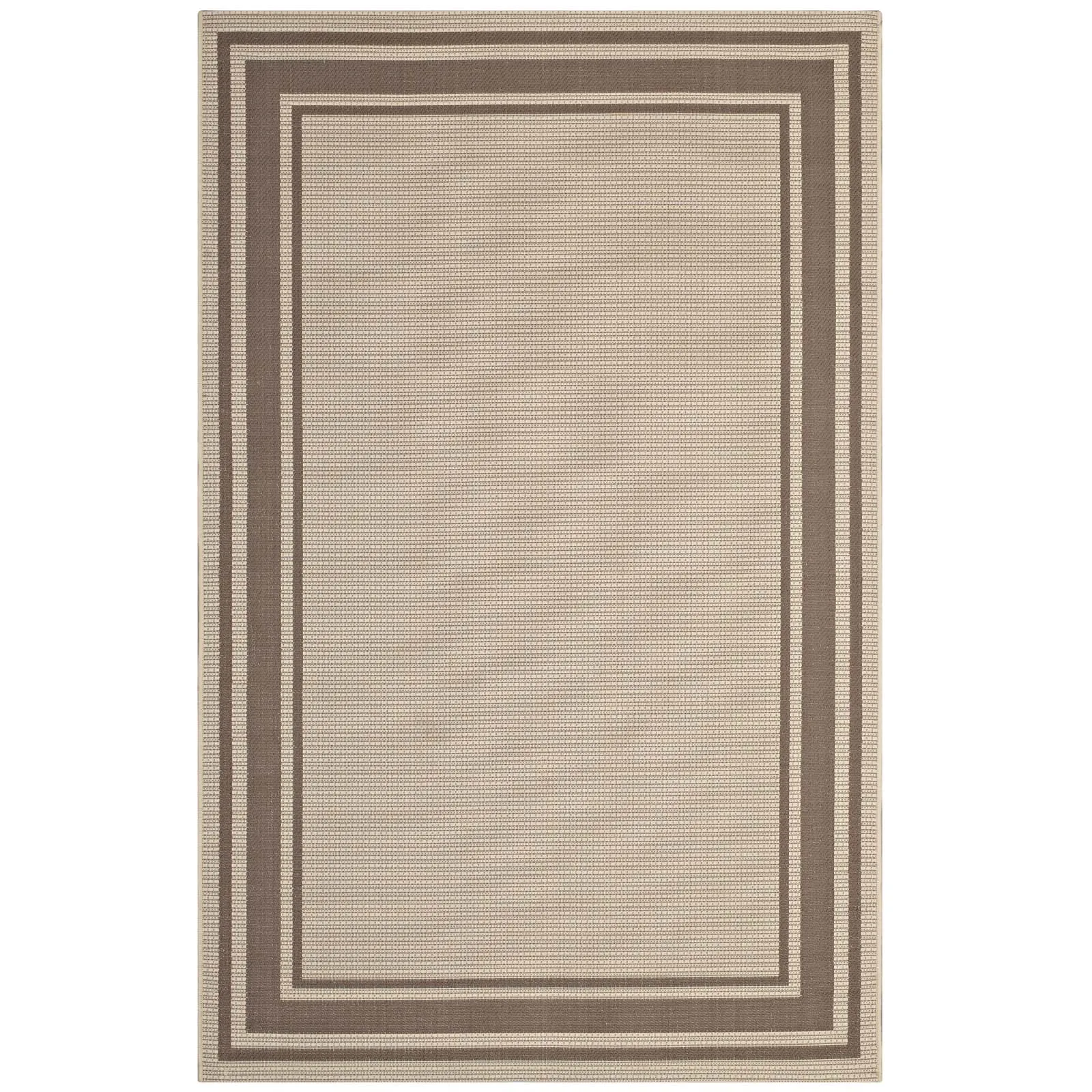 Rim Solid Border 8x10 Indoor and Outdoor Area Rug