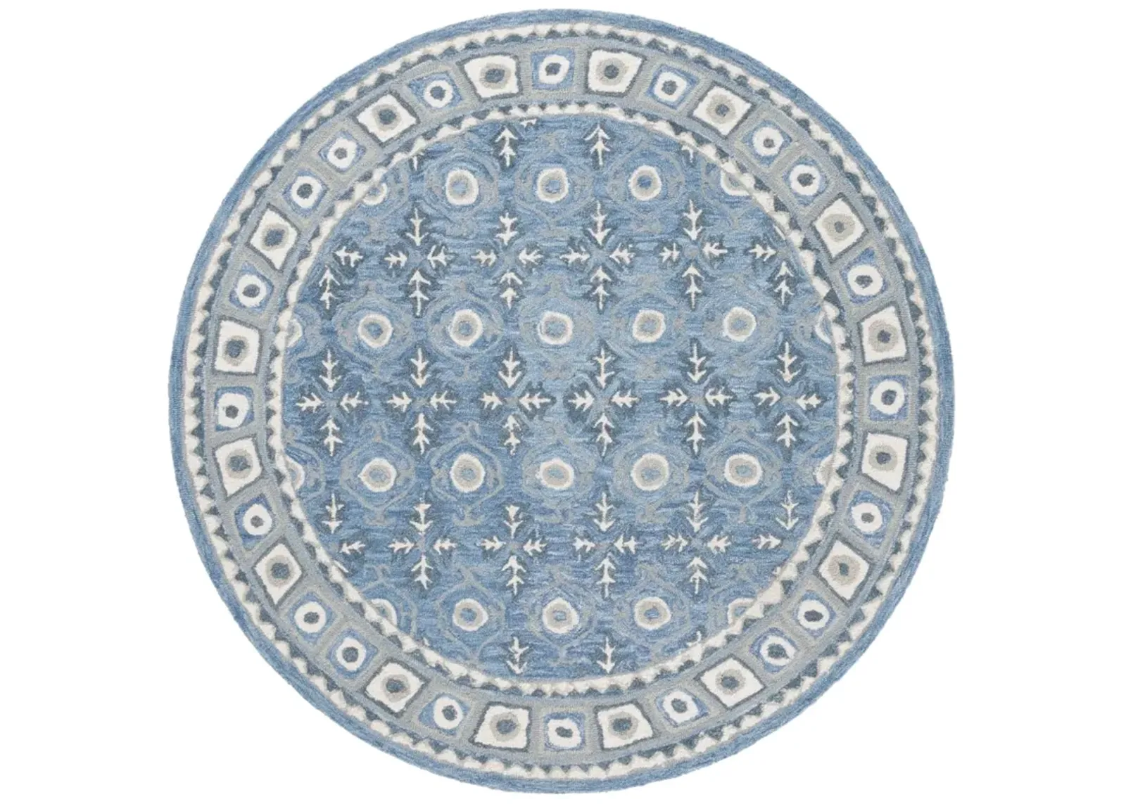 EBONY 651 BLUE  6' x 6' Round Round Rug