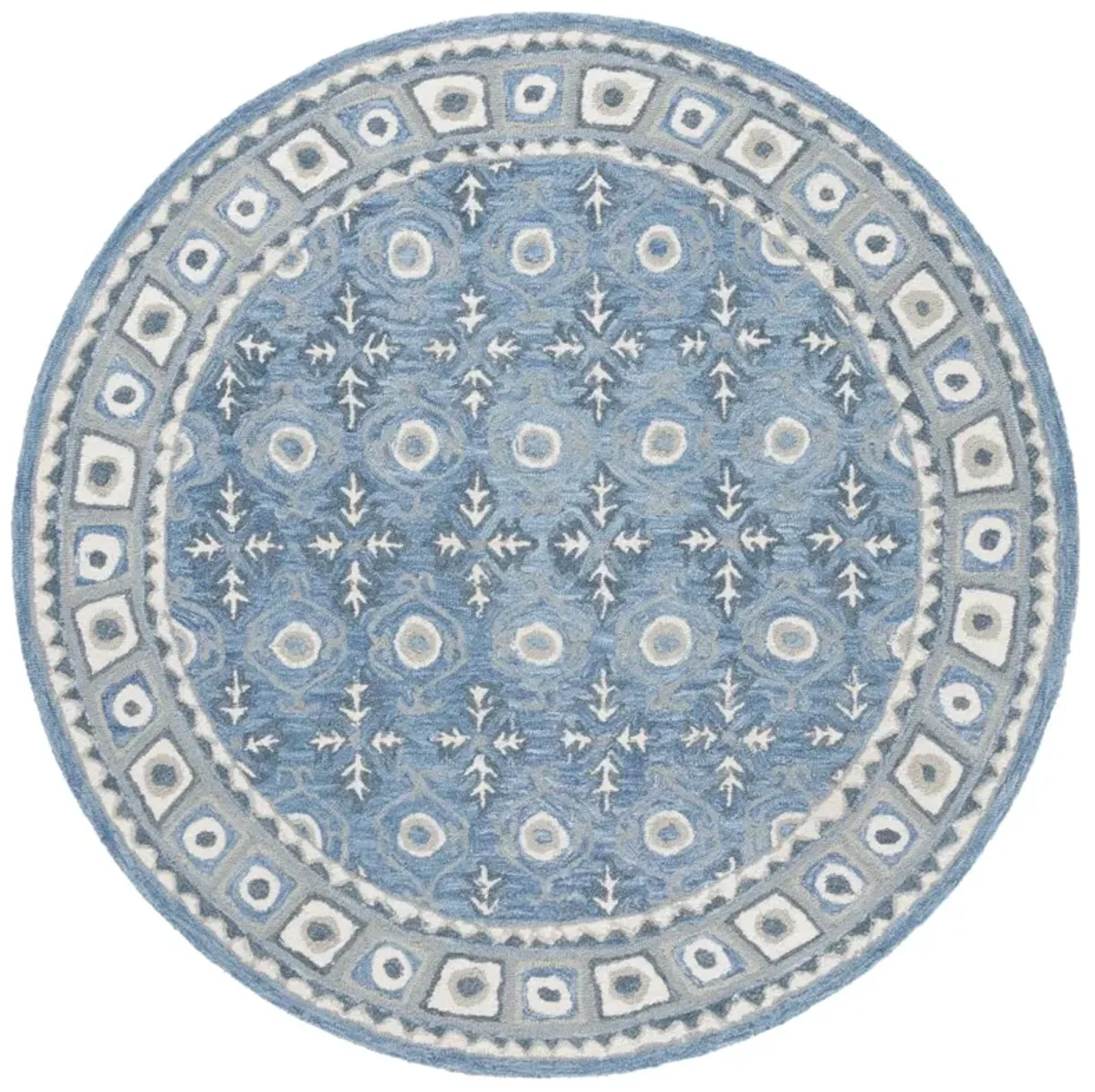 EBONY 651 BLUE  6' x 6' Round Round Rug