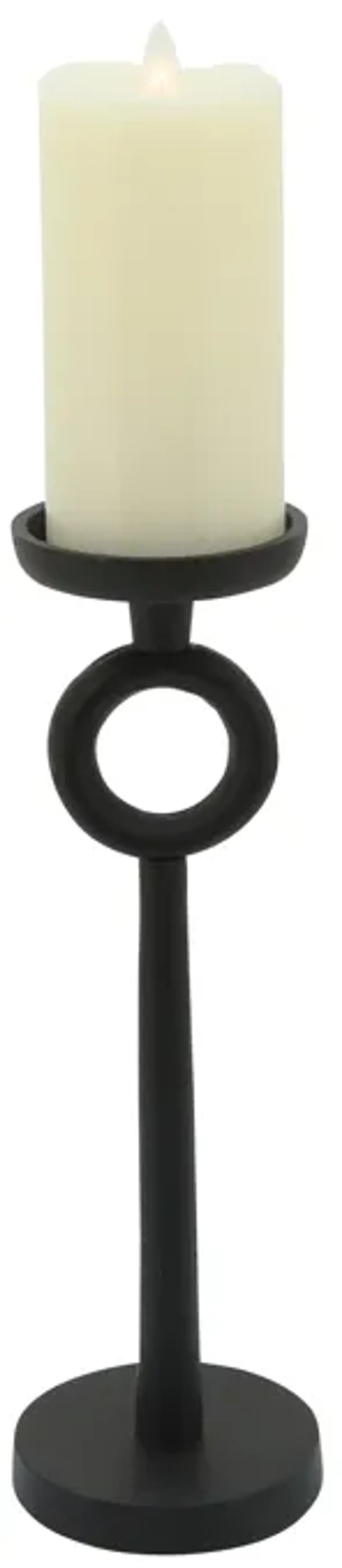 13"h Metal Candle Holder, Black