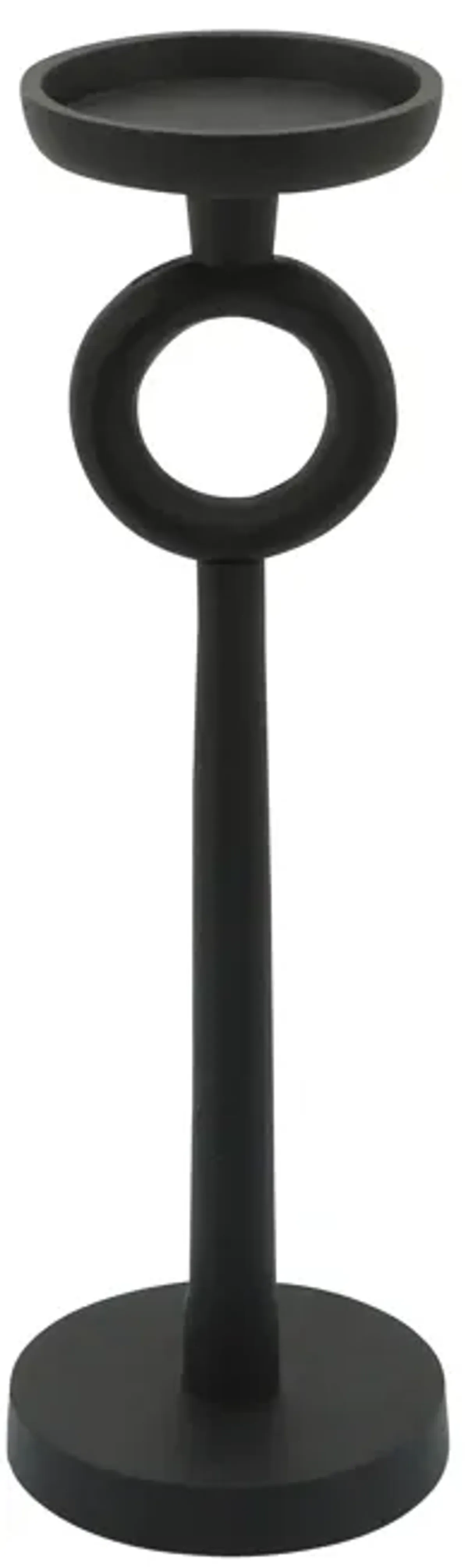 13"h Metal Candle Holder, Black