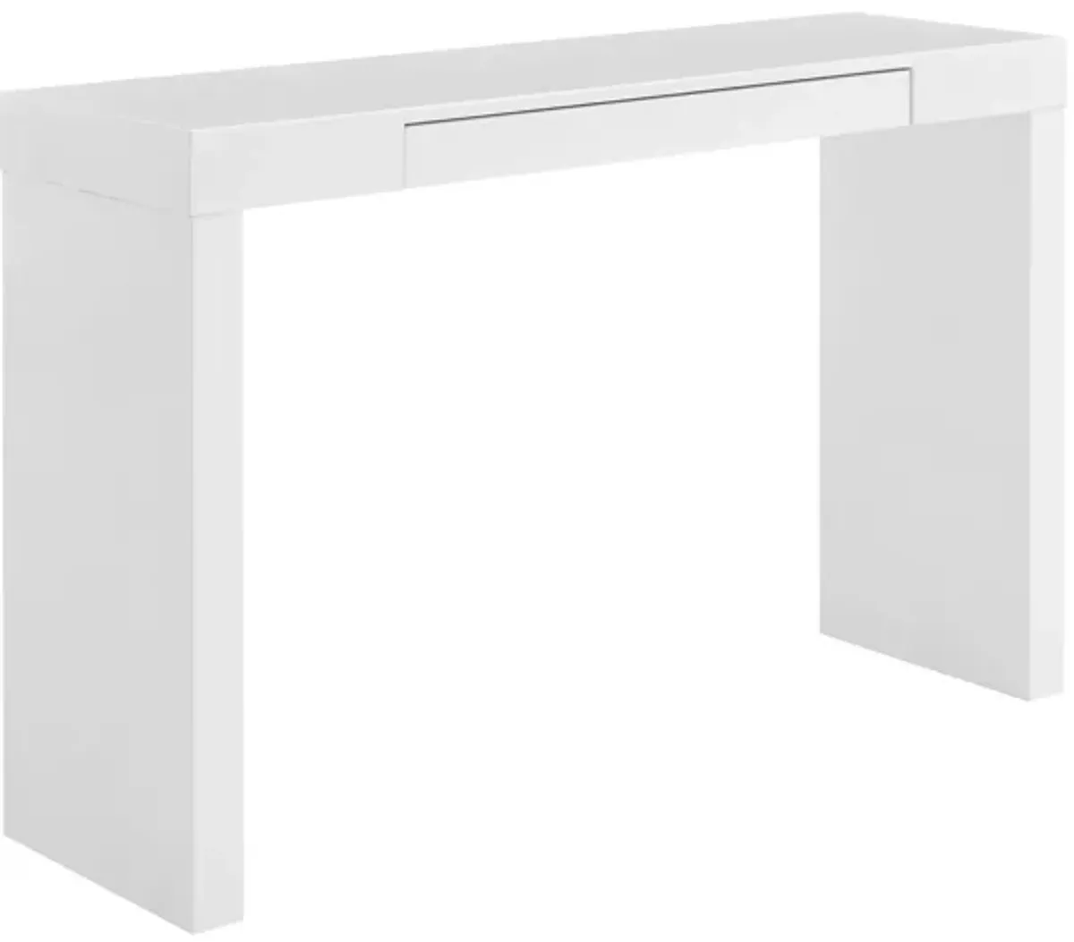 Donald Console Table/Desk in White with One Drawer