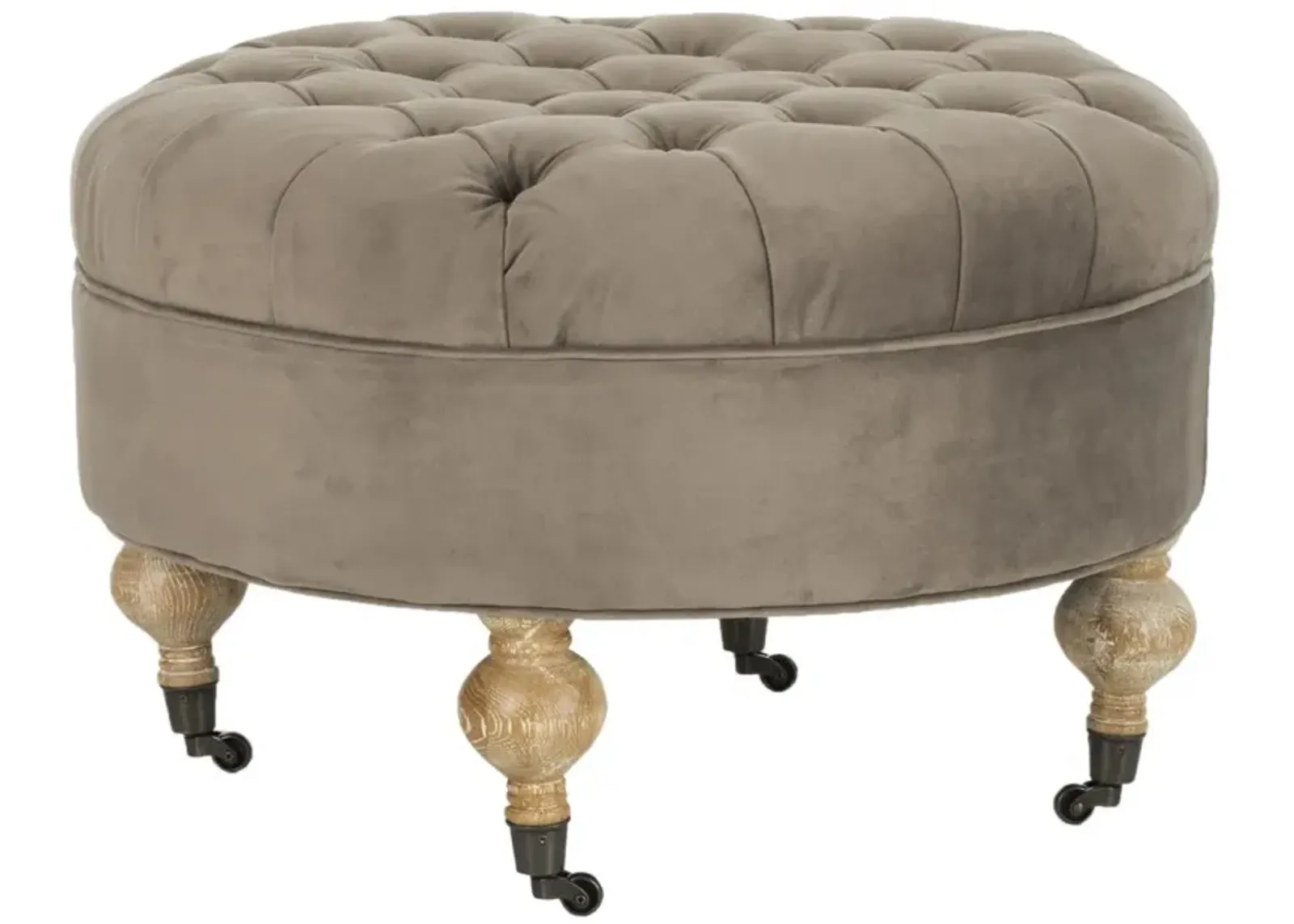 CLARA TUFTED ROUND OTTOMAN