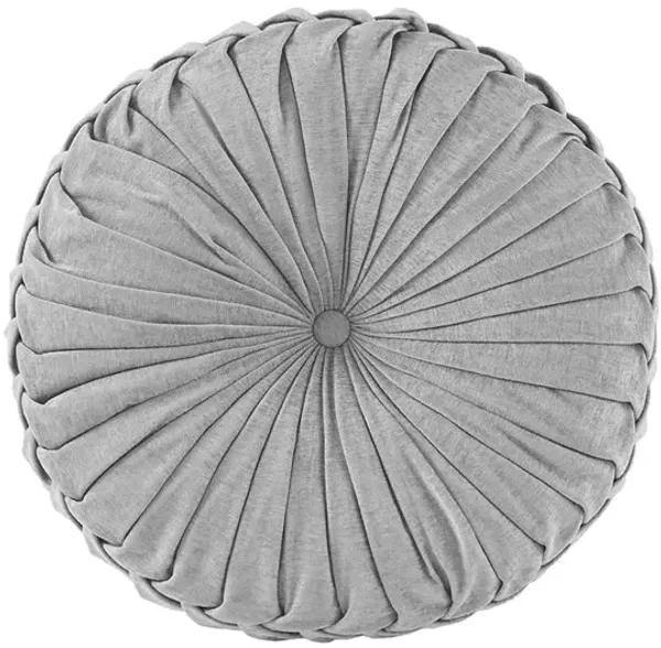 Intelligent Design Loretta Grey Poly Chenille Round Floor Pillow Cushion