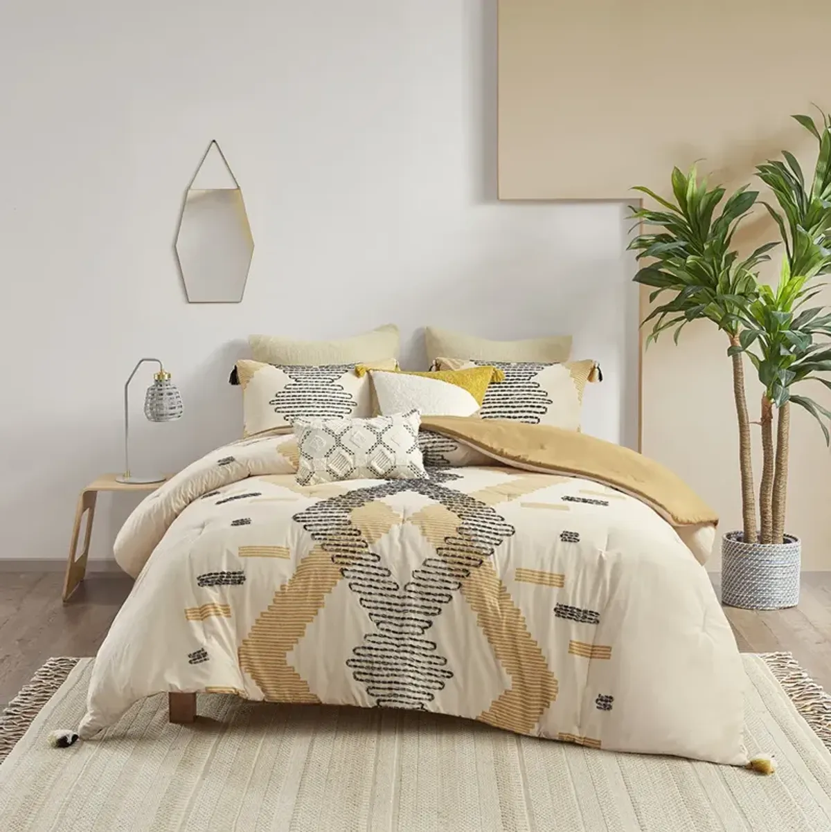 INK+IVY Arizona Yellow 3 Piece Cotton Comforter Set