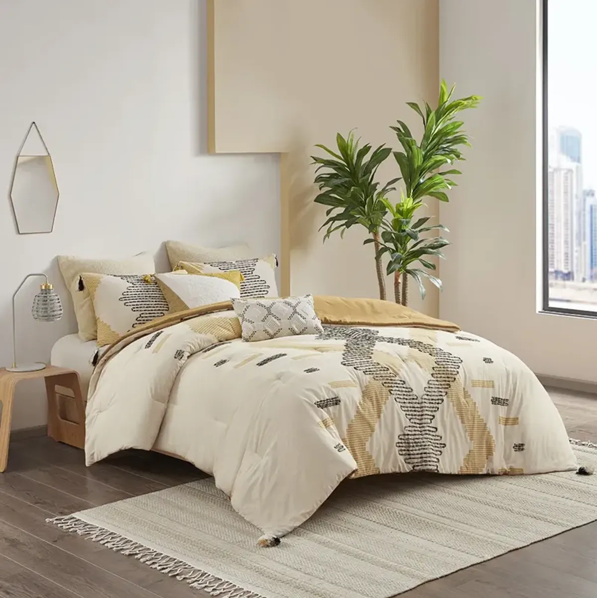 INK+IVY Arizona Yellow 3 Piece Cotton Comforter Set