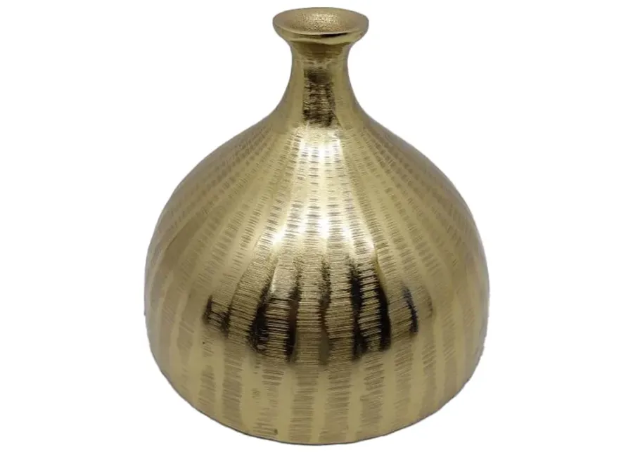 Metal, 7" Bulbous Vase,gold