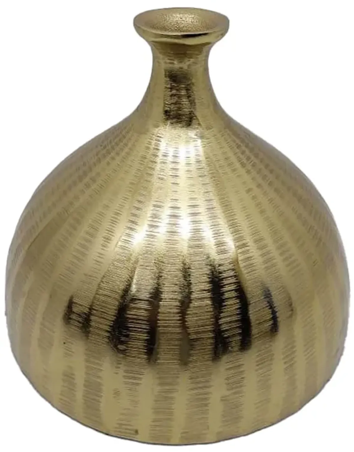 Metal, 7" Bulbous Vase,gold