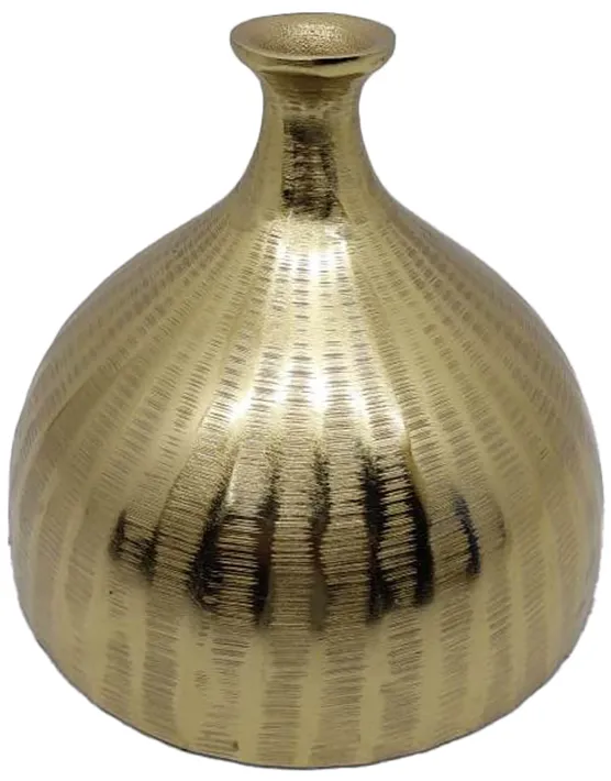 Metal, 7" Bulbous Vase,gold