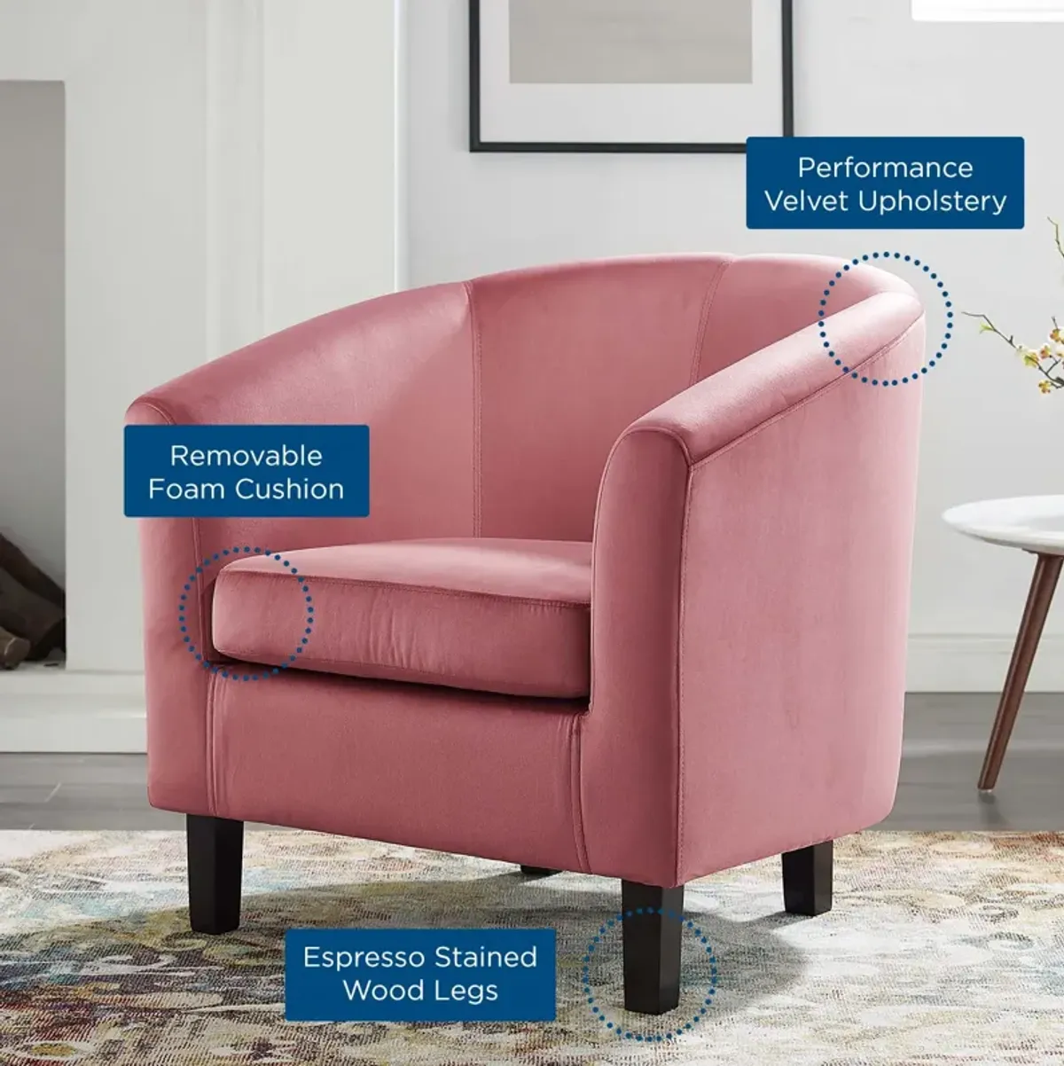 Prospect Performance Velvet Armchair