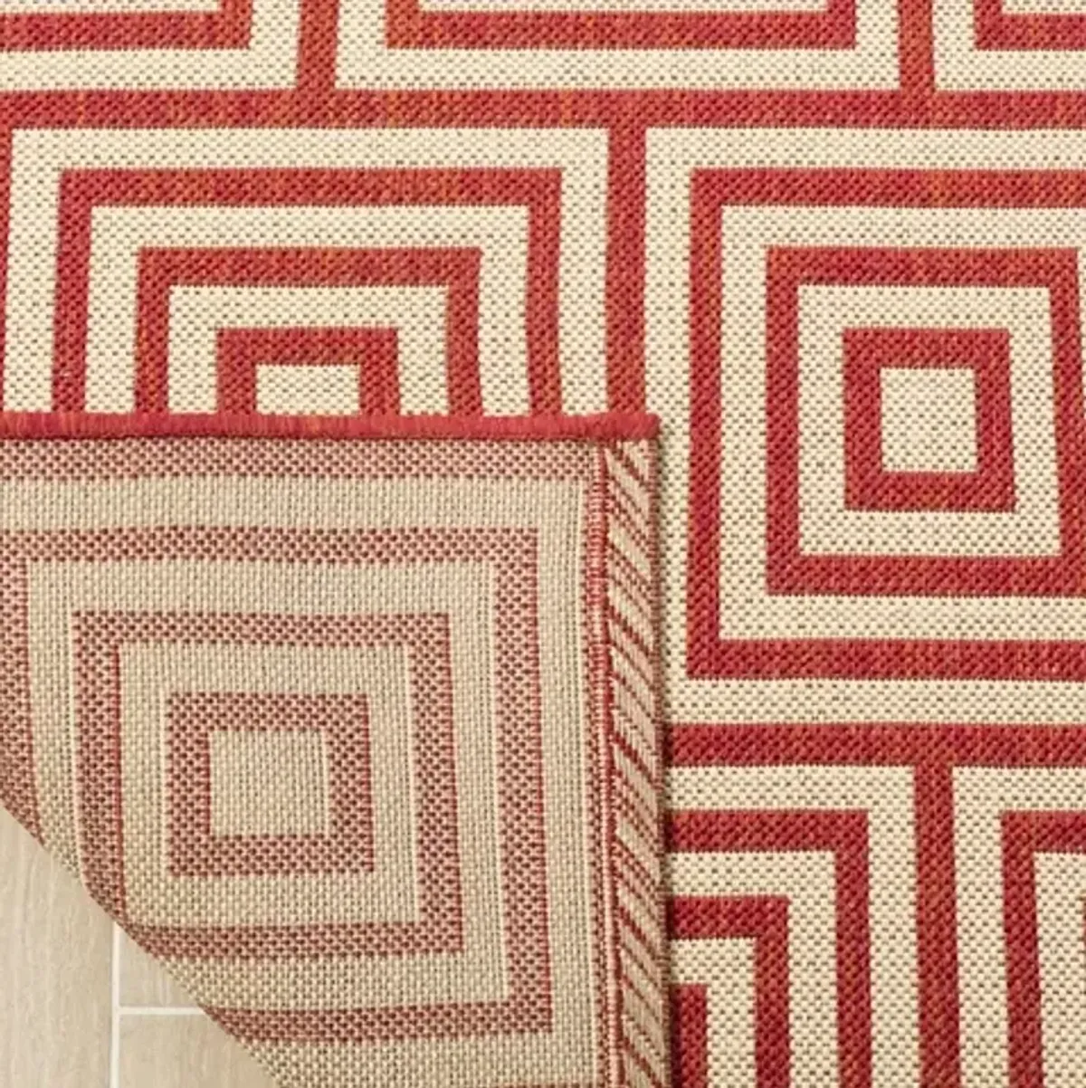 LINDEN 173 Collection LND173Q-5 Red / Creme 5'-3" X 7'-6"