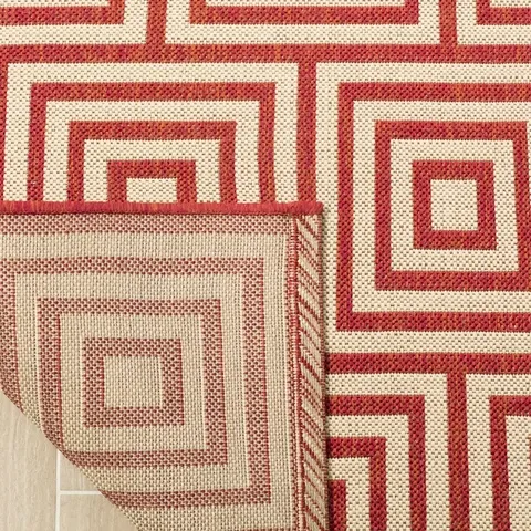 LINDEN 173 Collection LND173Q-5 Red / Creme 5'-3" X 7'-6"