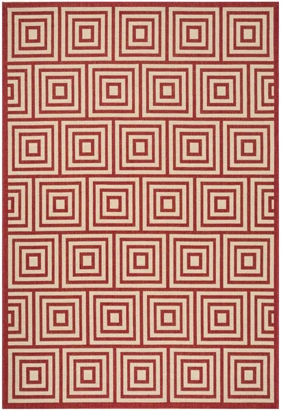 LINDEN 173 Collection LND173Q-5 Red / Creme 5'-3" X 7'-6"