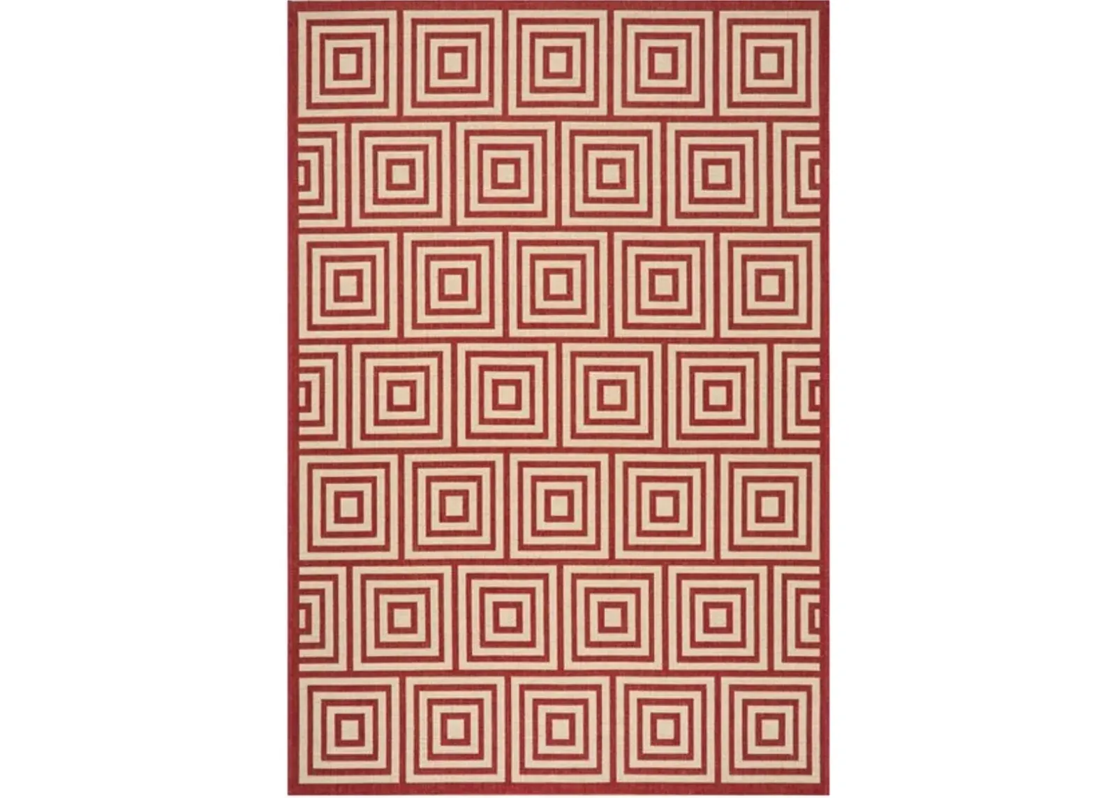 LINDEN 173 Collection LND173Q-5 Red / Creme 5'-3" X 7'-6"