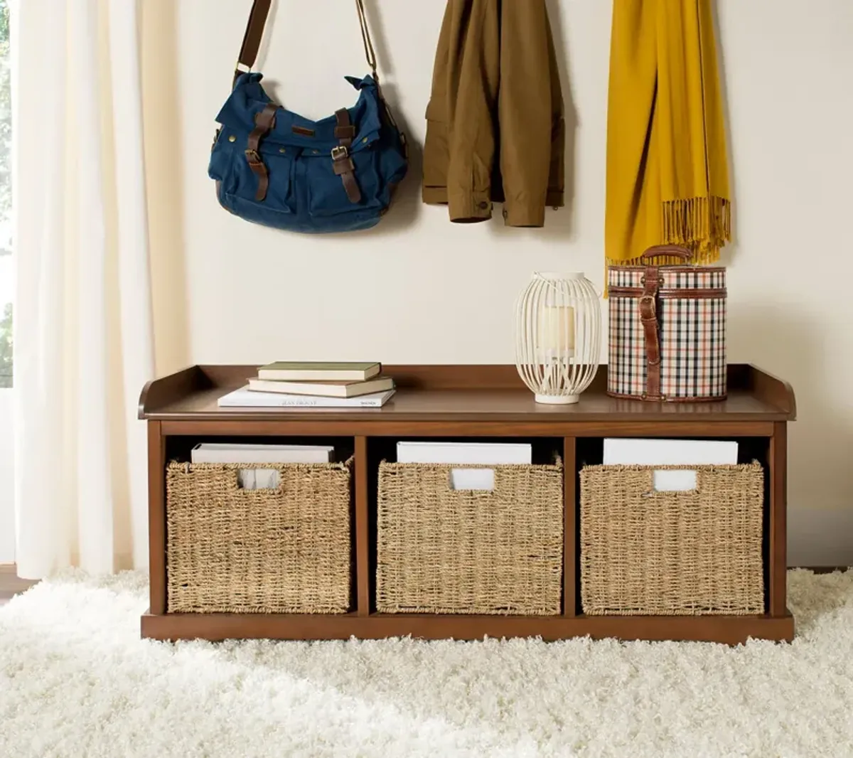 LONAN  WICKER STORAGE BENCH