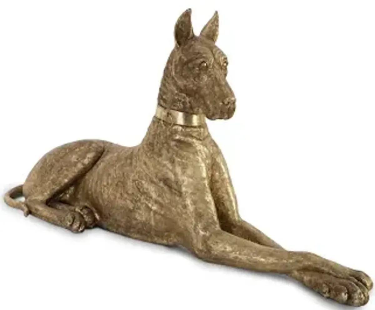 great dane, gold leaf, left