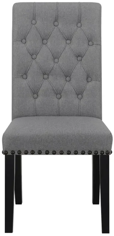 Alana Upholstered Tufted Side Chairs with Nailhead Trim (Set of 2)