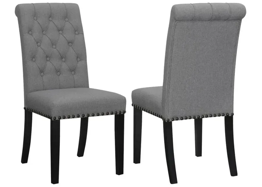 Alana Upholstered Tufted Side Chairs with Nailhead Trim (Set of 2)