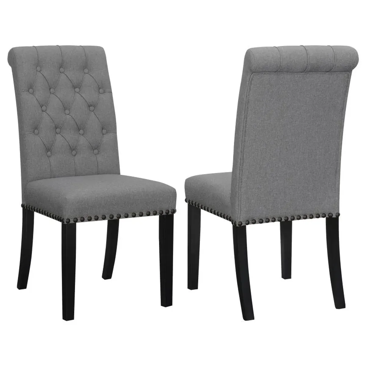 Alana Upholstered Tufted Side Chairs with Nailhead Trim (Set of 2)