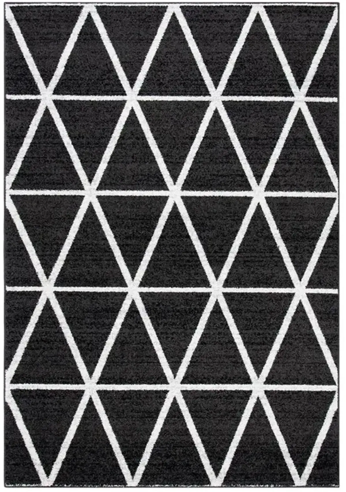 ADIRONDACK Contemporary Black / Ivory 2'-6" X 8' Powerloomed Rug