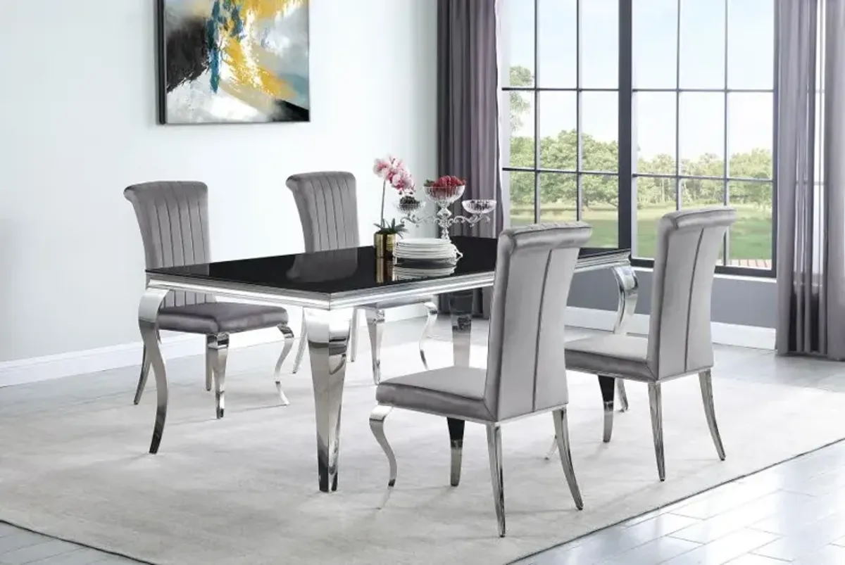 Betty Upholstered Side Chairs Grey and Chrome (Set of 4)