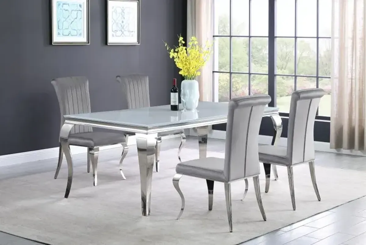 Betty Upholstered Side Chairs Grey and Chrome (Set of 4)