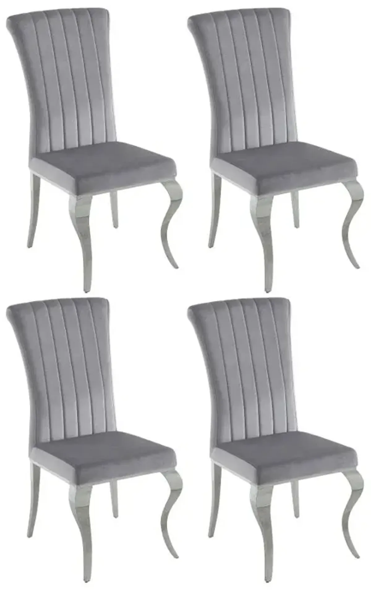 Betty Upholstered Side Chairs Grey and Chrome (Set of 4)