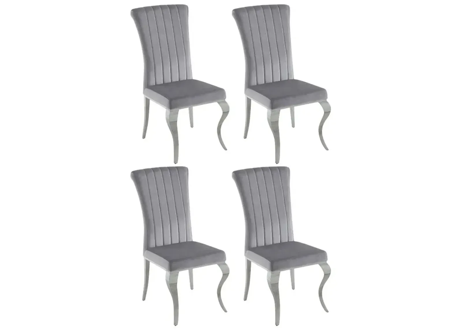 Betty Upholstered Side Chairs Grey and Chrome (Set of 4)