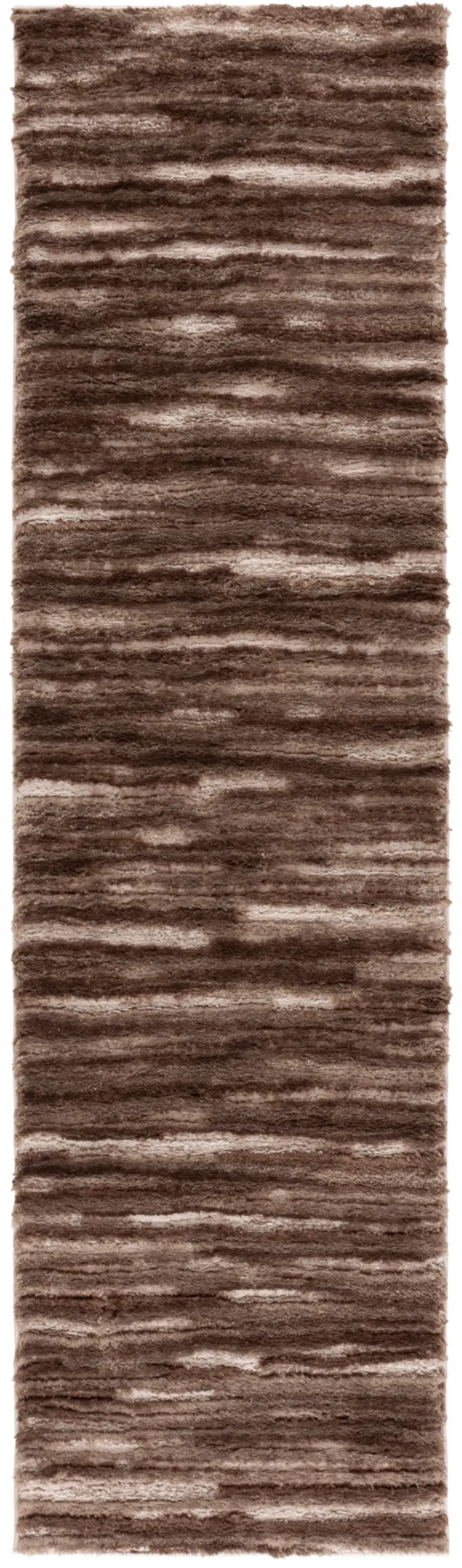 SEATTLE SHAG 908 BROWN  2'-3' x 8' Runner Rug