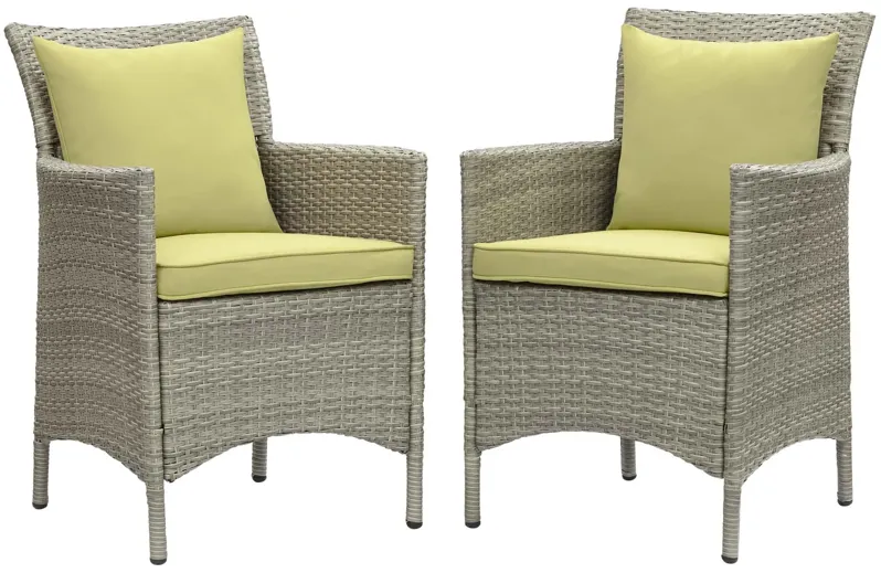 Conduit Outdoor Patio Wicker Rattan Dining Armchair Set of 2