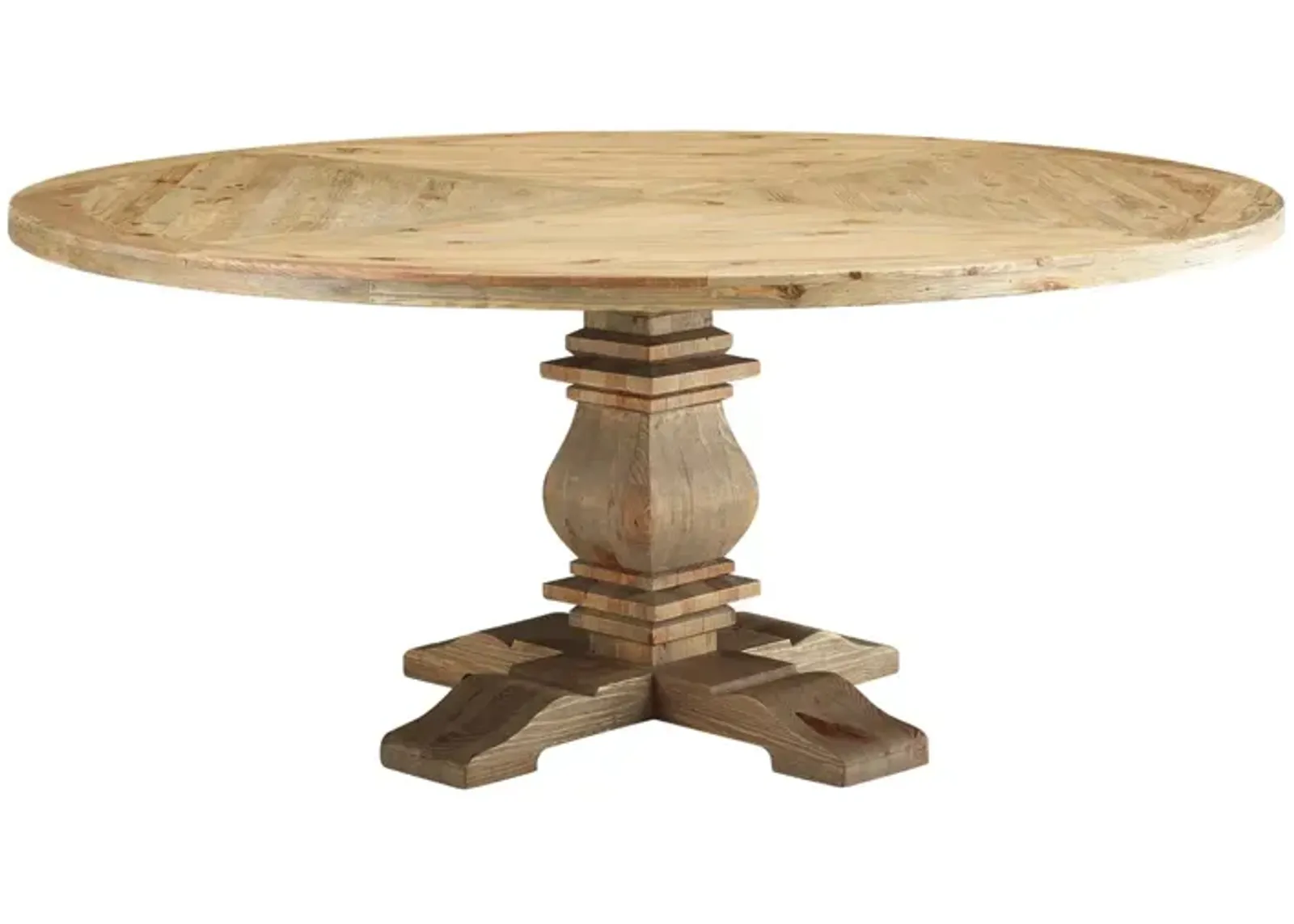 Column 71" Round Pine Wood Dining Table