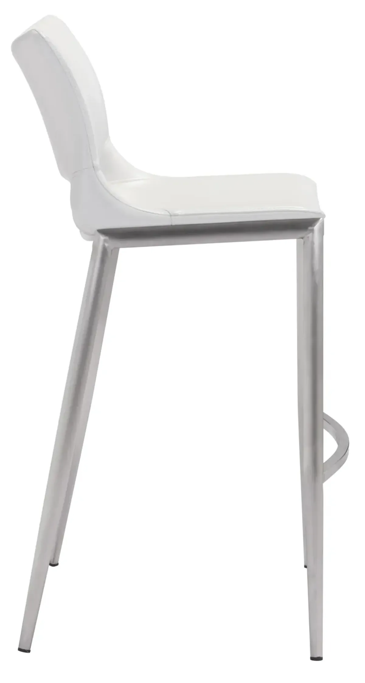 Ace Barstool (Set of 2) White & Silver