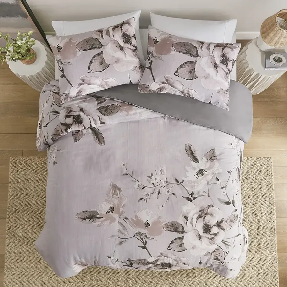 Neko 3 Piece Floral Printed Duvet Cover Set