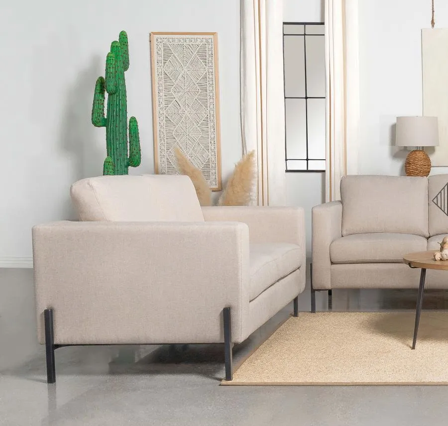 Tilly Upholstered Track Arms Loveseat Oatmeal