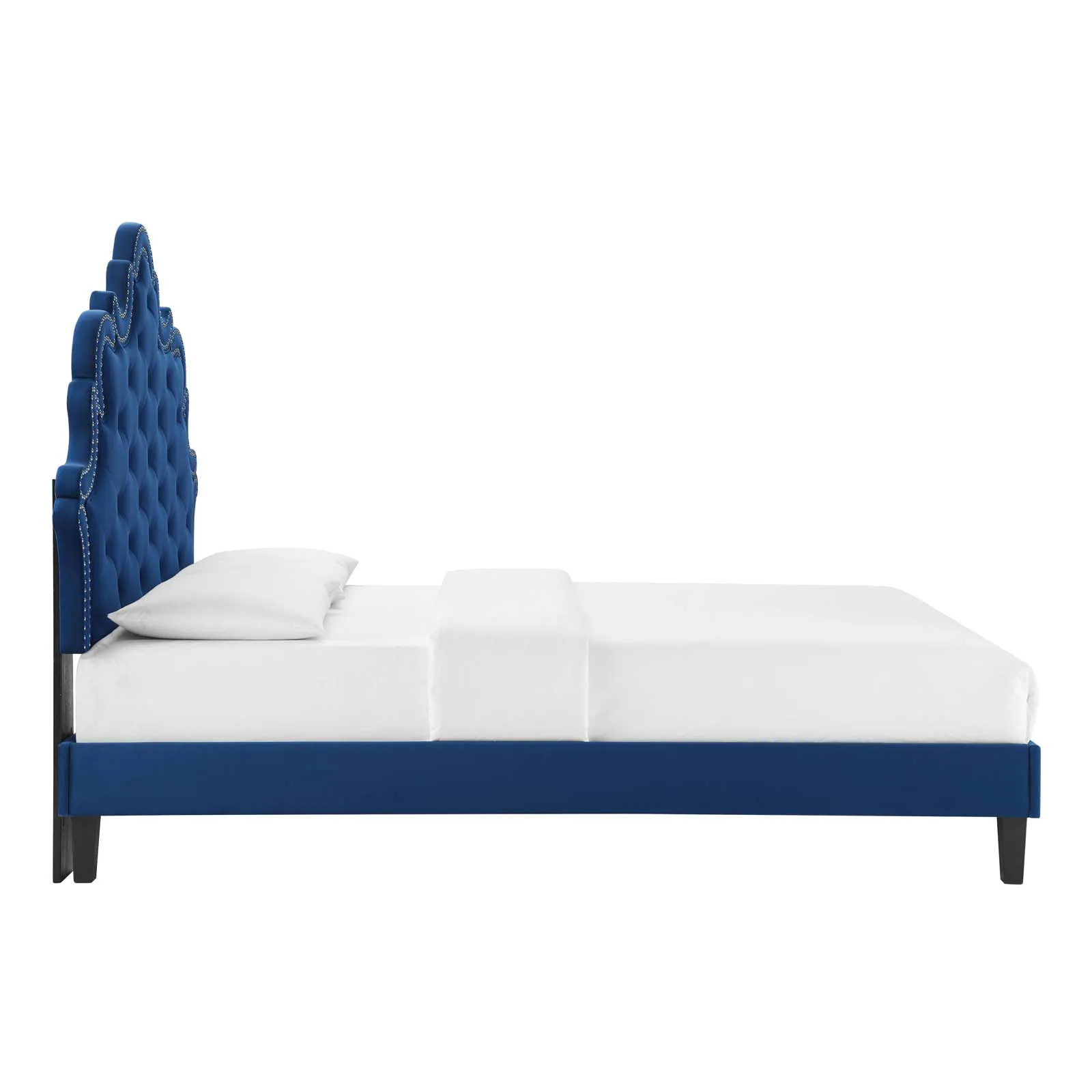 Sasha Button-Tufted Performance Velvet King Bed