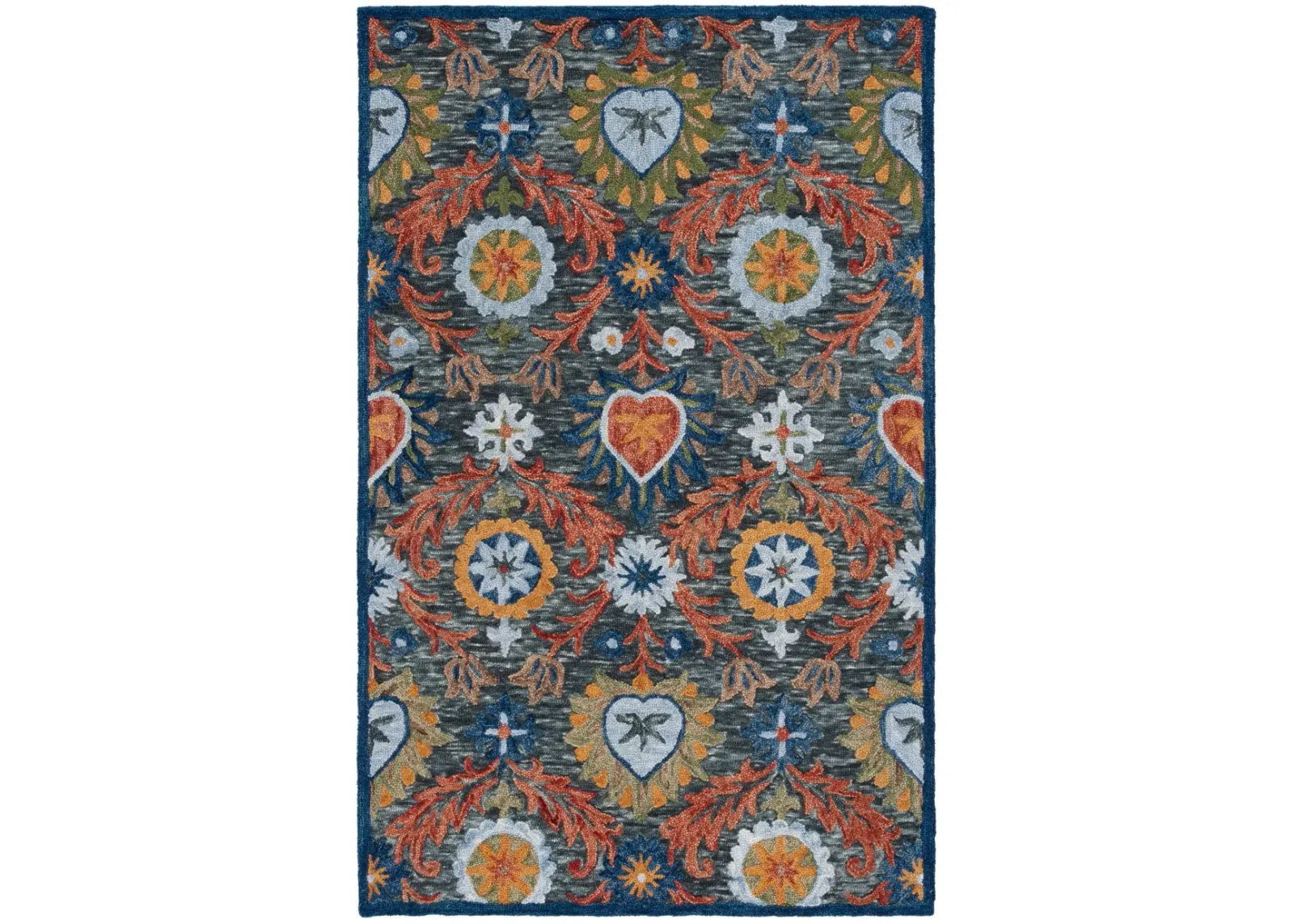 BLOSSOM 565 CHARCOAL  8' x 10' Large Rectangle Rug