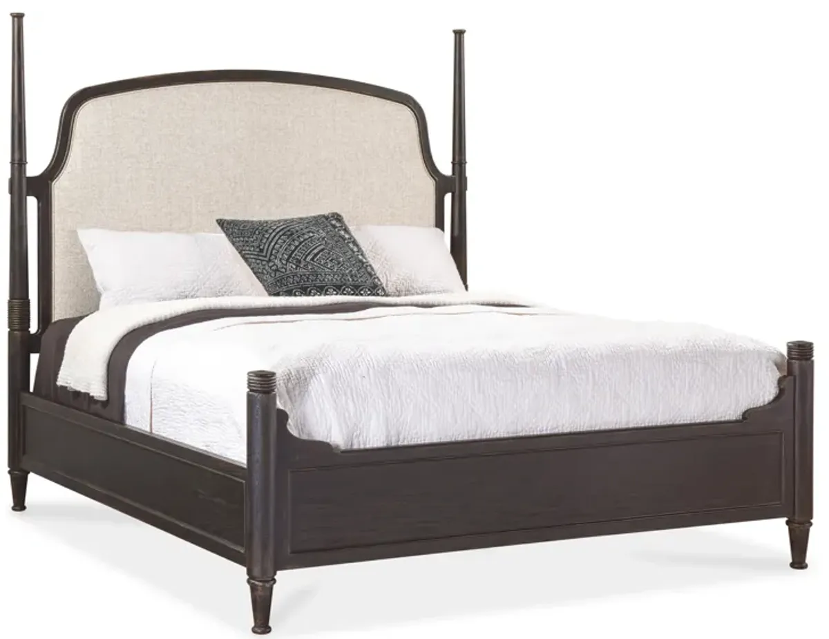 Americana California King Upholstered Poster Bed