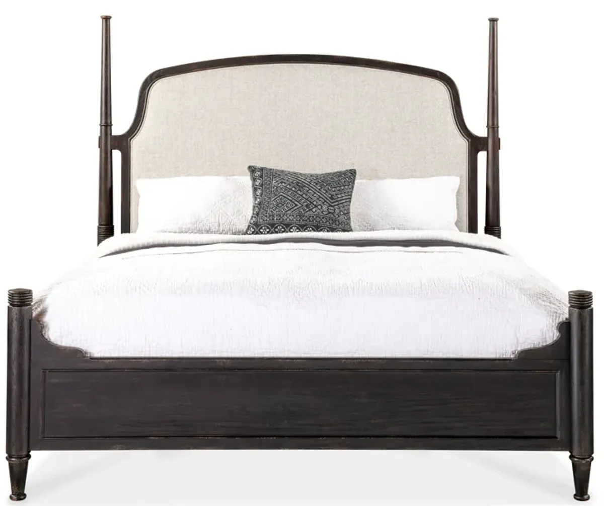 Americana California King Upholstered Poster Bed