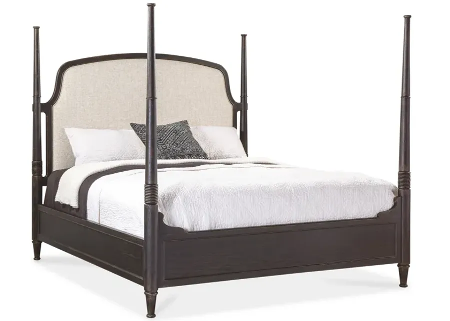 Americana California King Upholstered Poster Bed