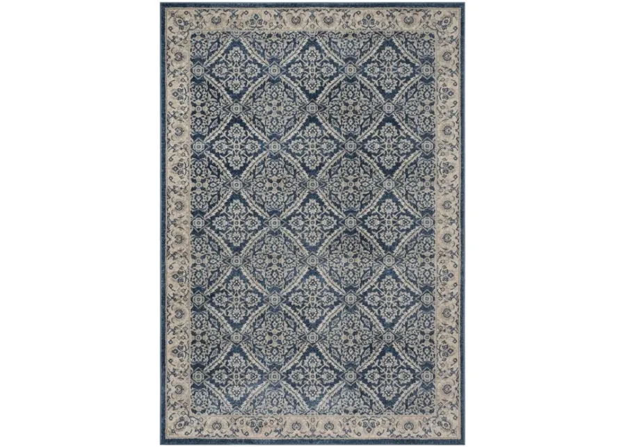 Brentwood 863 Navy / Creme 10' X 13' Oversized Rectangle Powerloomed Rug