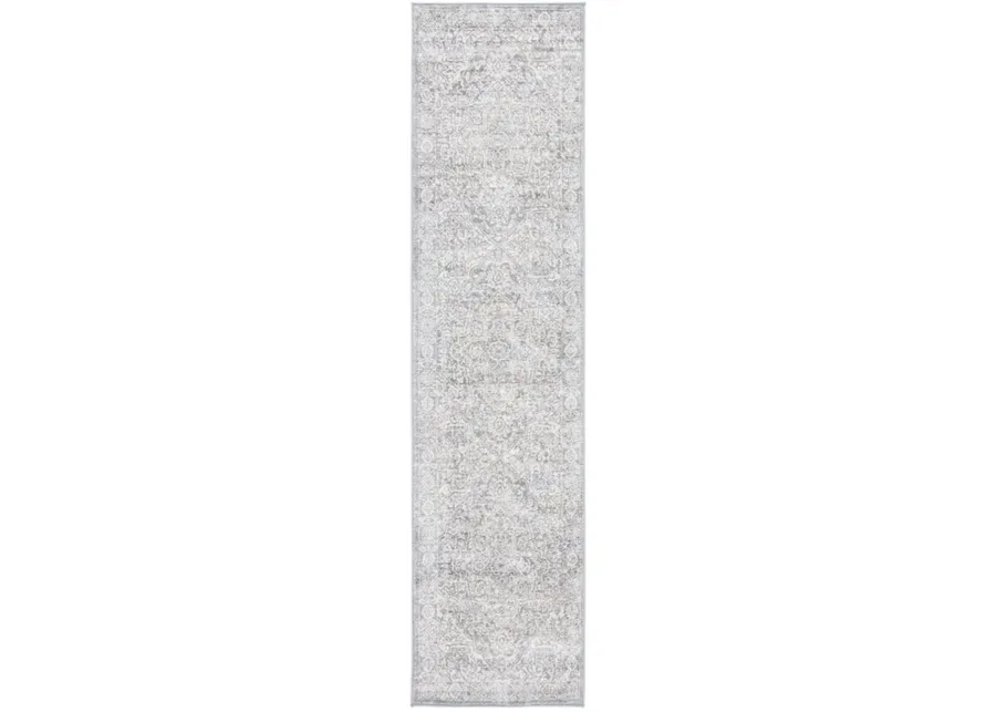 Brentwood 832 Light Grey / Ivory 2' X 16' Runner Powerloomed Rug