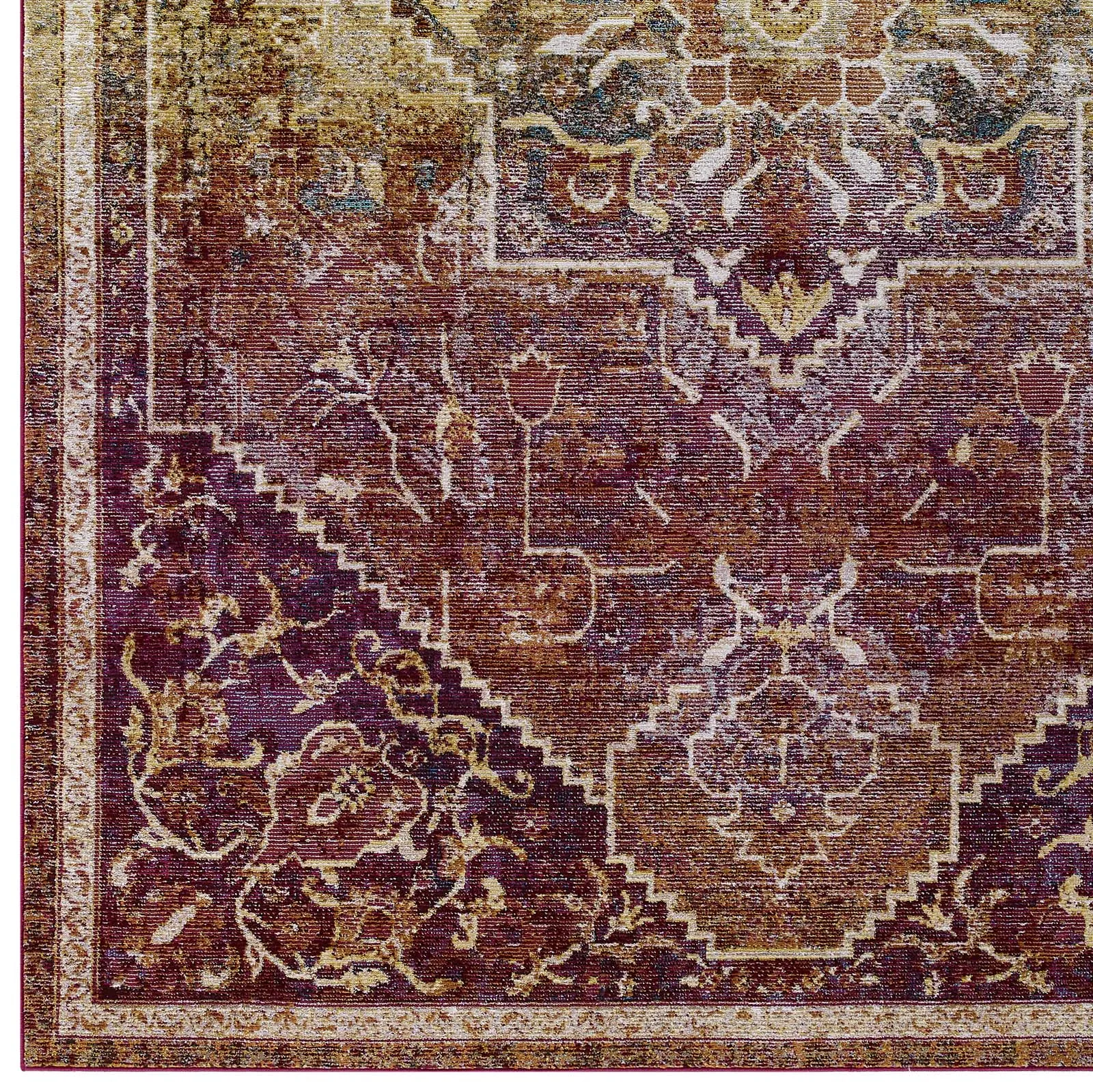 Success Kaede Transitional Distressed Vintage Floral Persian Medallion 5x8 Area Rug