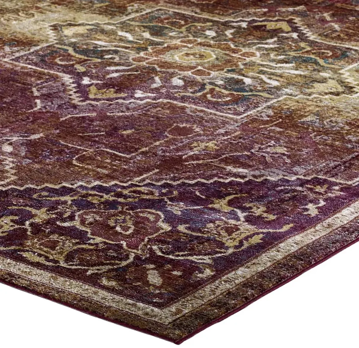 Success Kaede Transitional Distressed Vintage Floral Persian Medallion 5x8 Area Rug