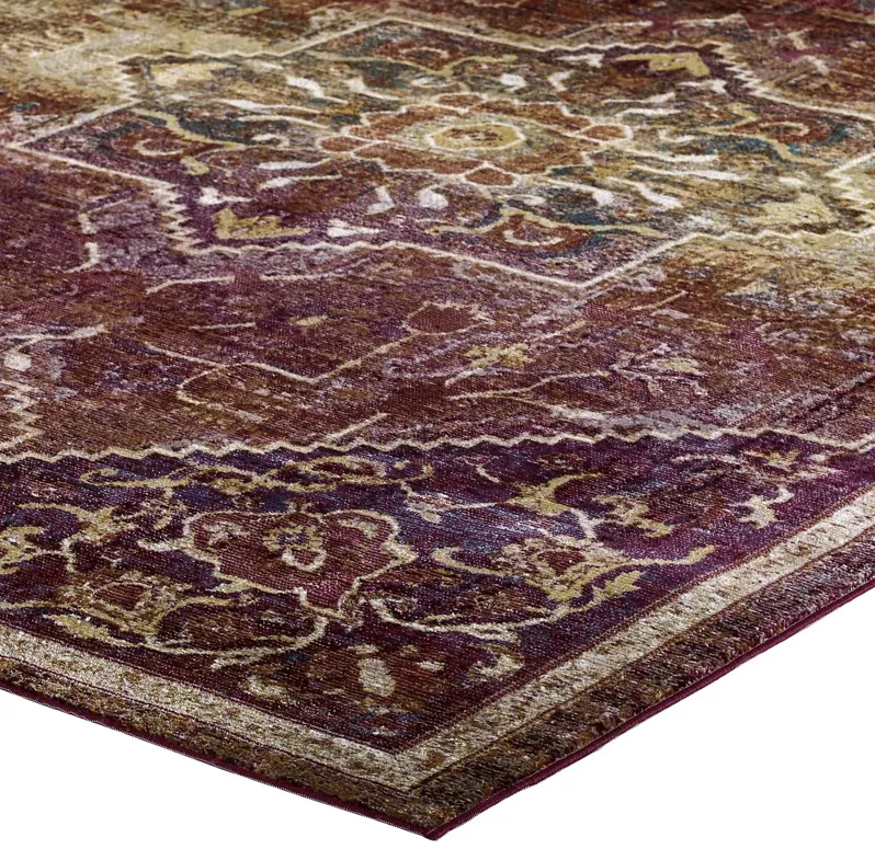 Success Kaede Transitional Distressed Vintage Floral Persian Medallion 5x8 Area Rug