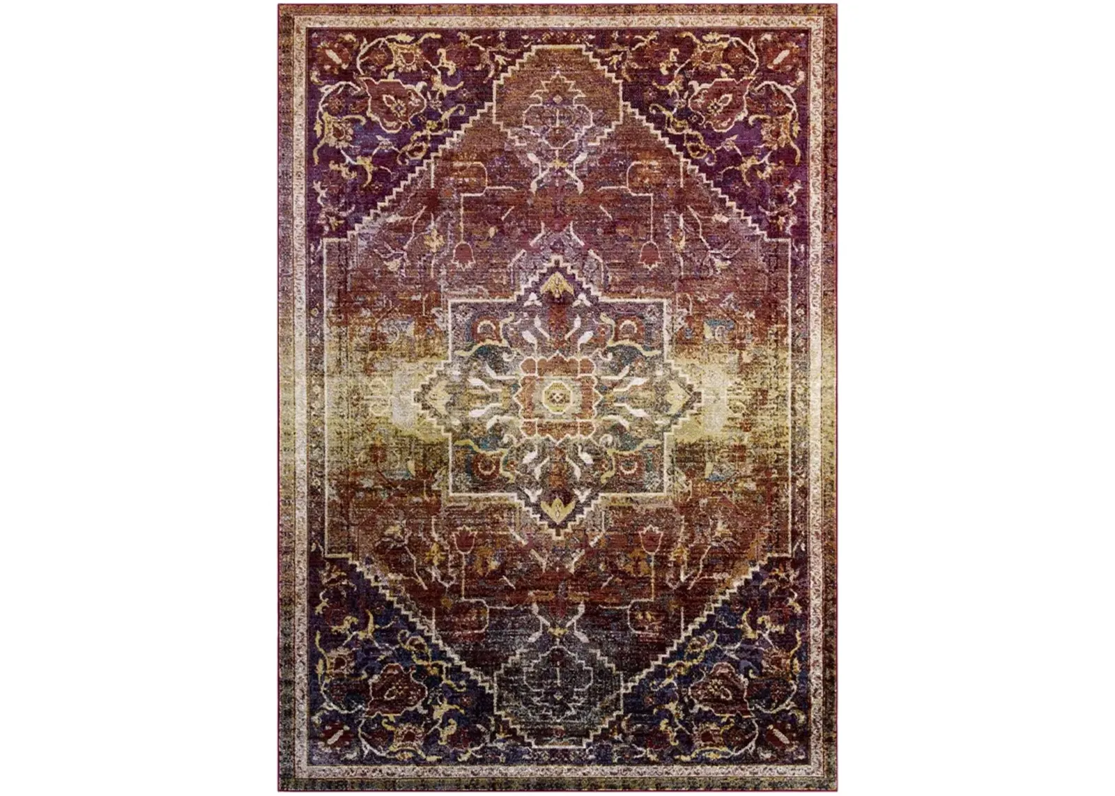 Success Kaede Transitional Distressed Vintage Floral Persian Medallion 5x8 Area Rug