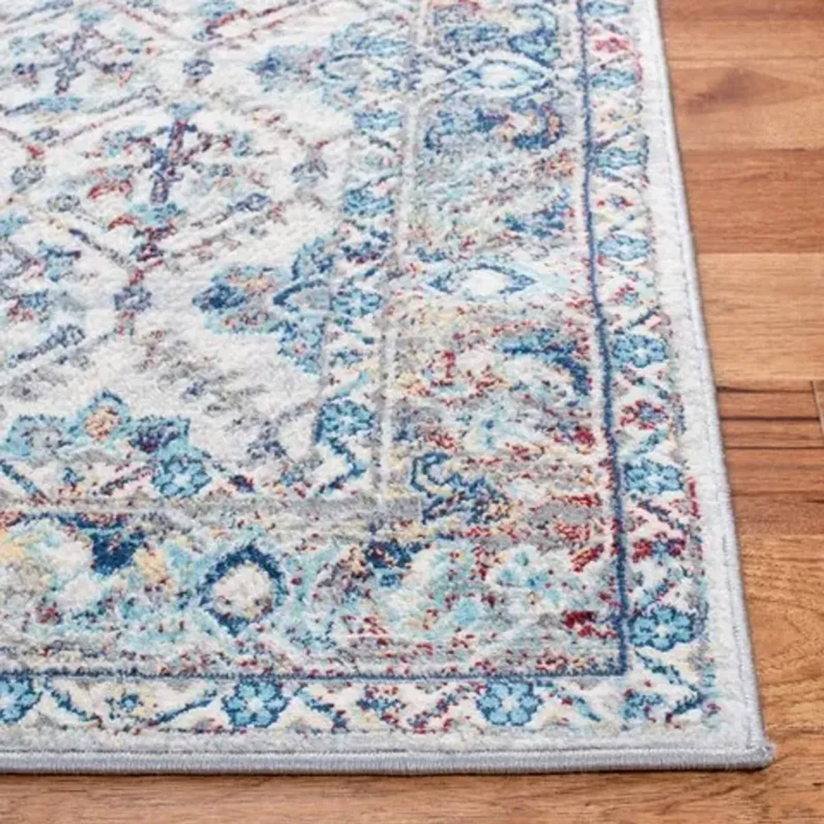 Brentwood 869 Ivory / Blue 4' X 6' Small Rectangle Powerloomed Rug