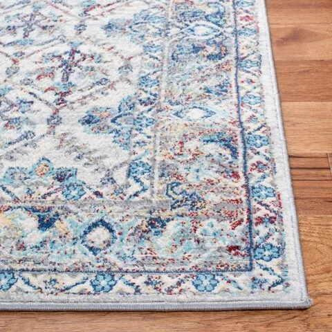 Brentwood 869 Ivory / Blue 4' X 6' Small Rectangle Powerloomed Rug